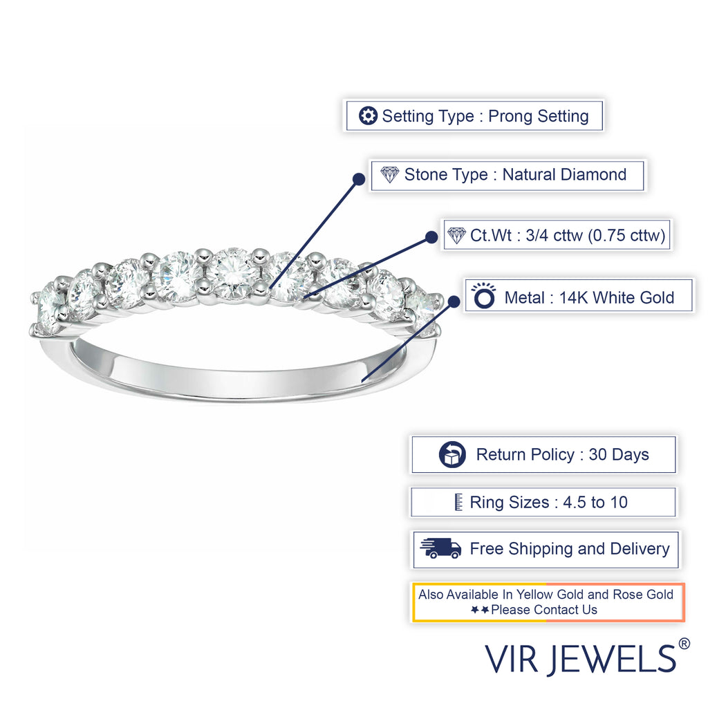 14K White Gold Diamond Wedding Band N1797