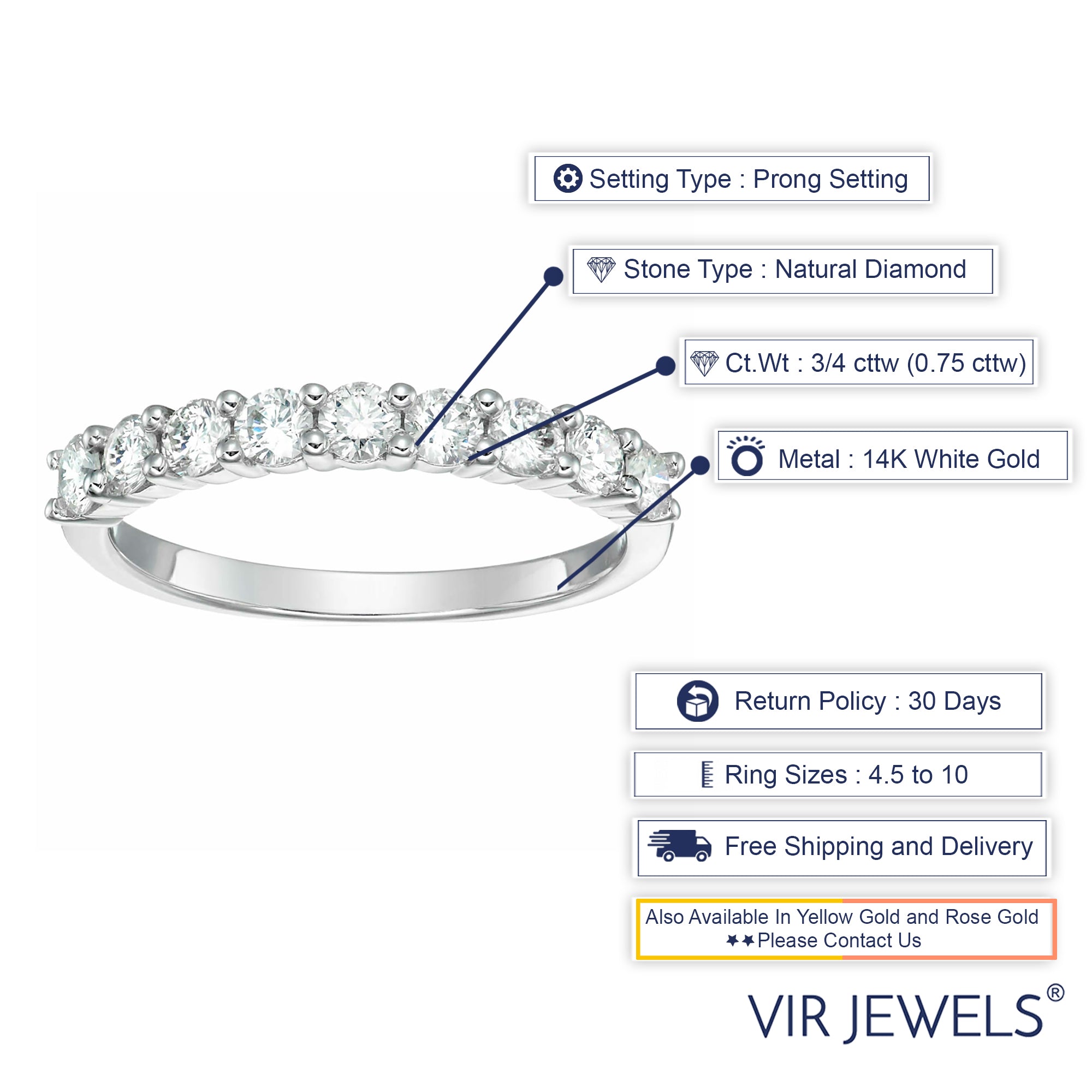 14K White Gold Diamond Wedding Band N1797