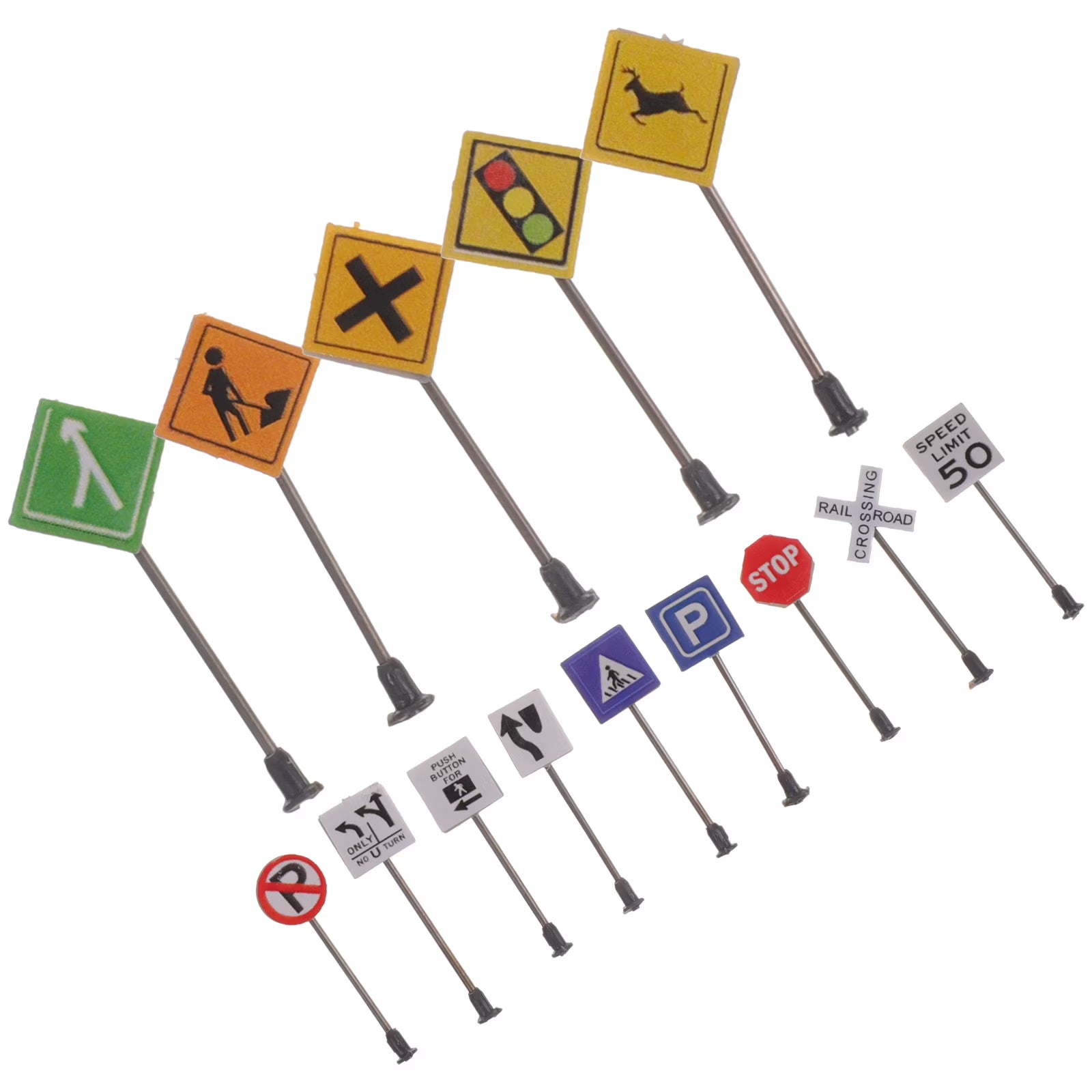 56 Pcs Plastic Road Traffic Signs Playset N2426