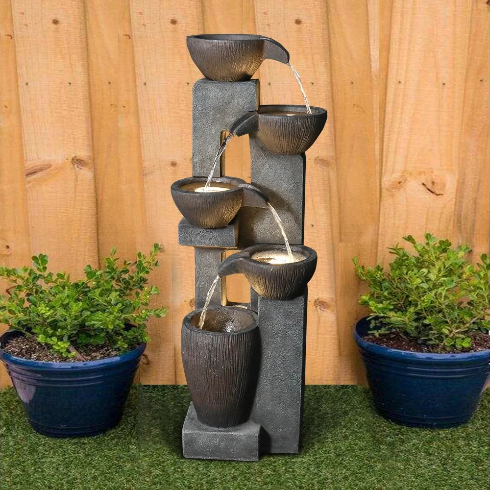 10" Outdoor 5-Tier Waterfall Fountain E8546