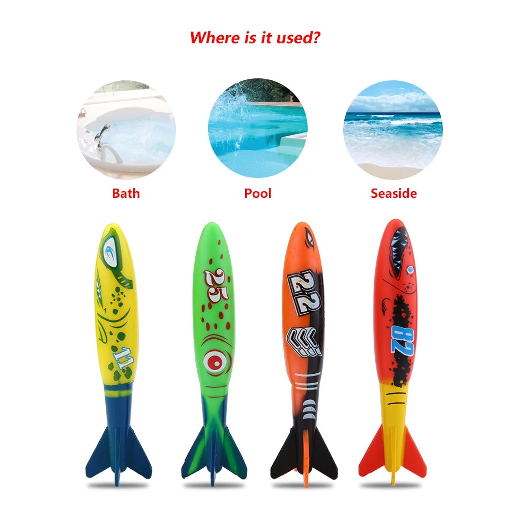 4pcs Swimming Pool Toys Mine Shape Diving Toys Underwater Q3513