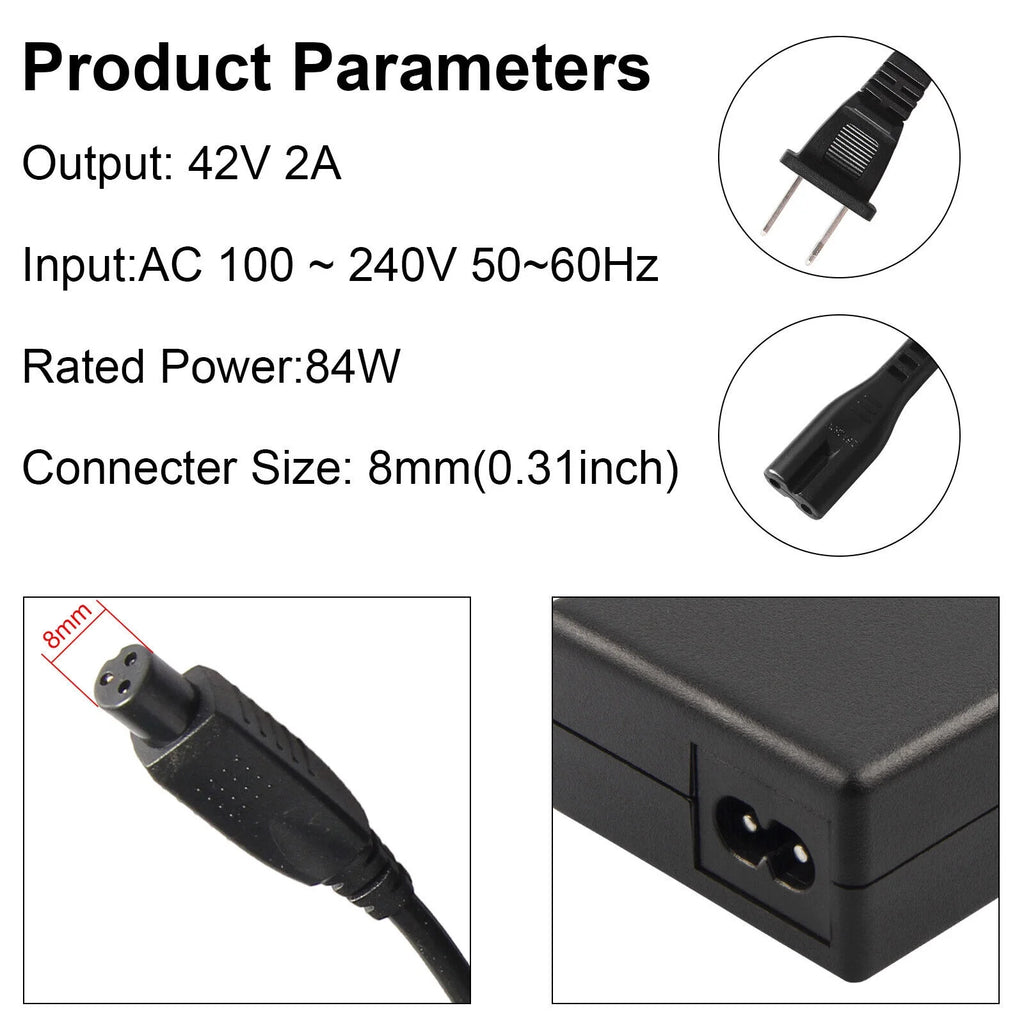 42V 2A 84W Charger for Hoverboard 2.0 U9779