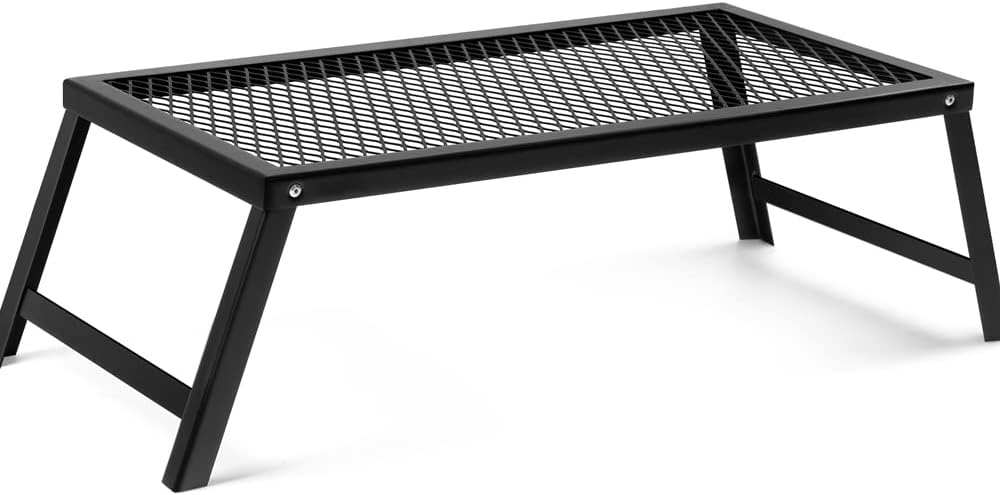 Black Steel Folding Campfire Grill with Legs R839