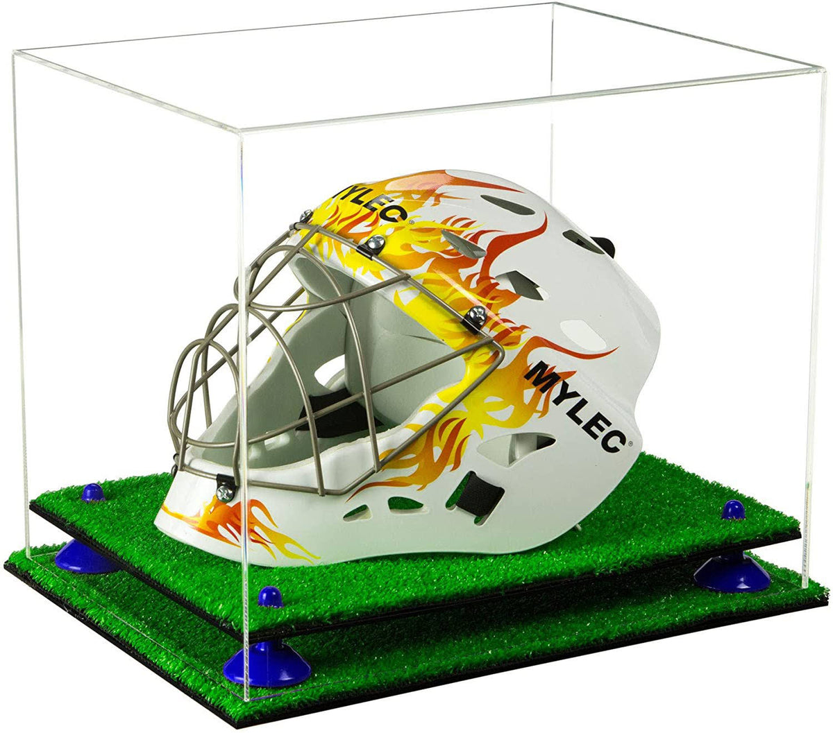 Clear Acrylic Display Case with Navy Blue Risers O8051