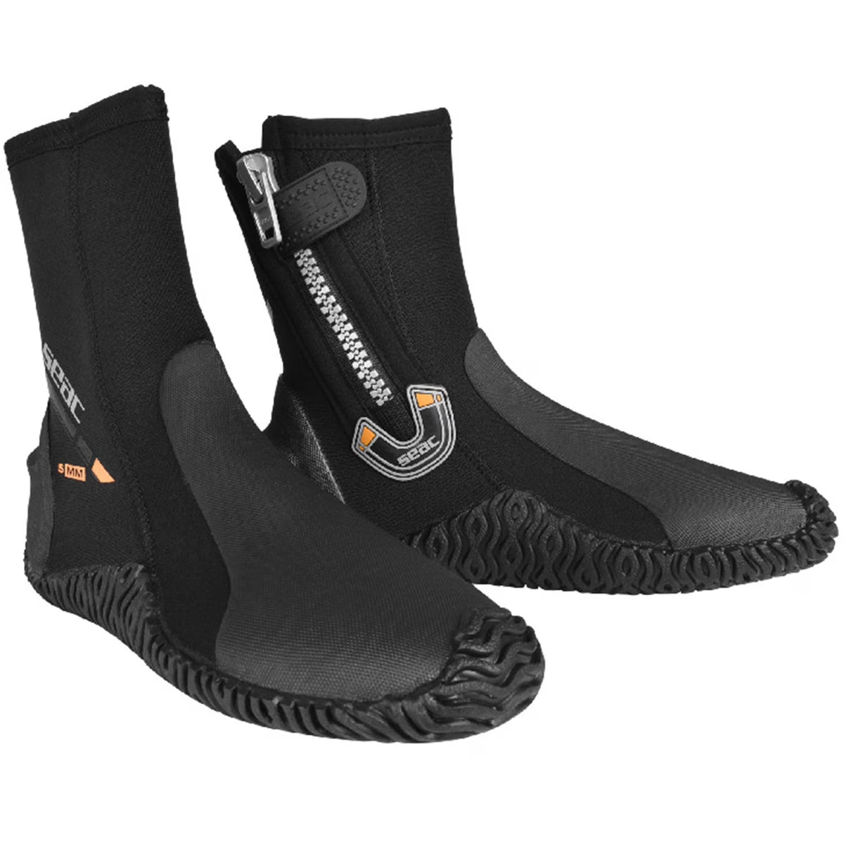 Black Neoprene Scuba Boot Shoes with Side Zipper, Size 11 S85859