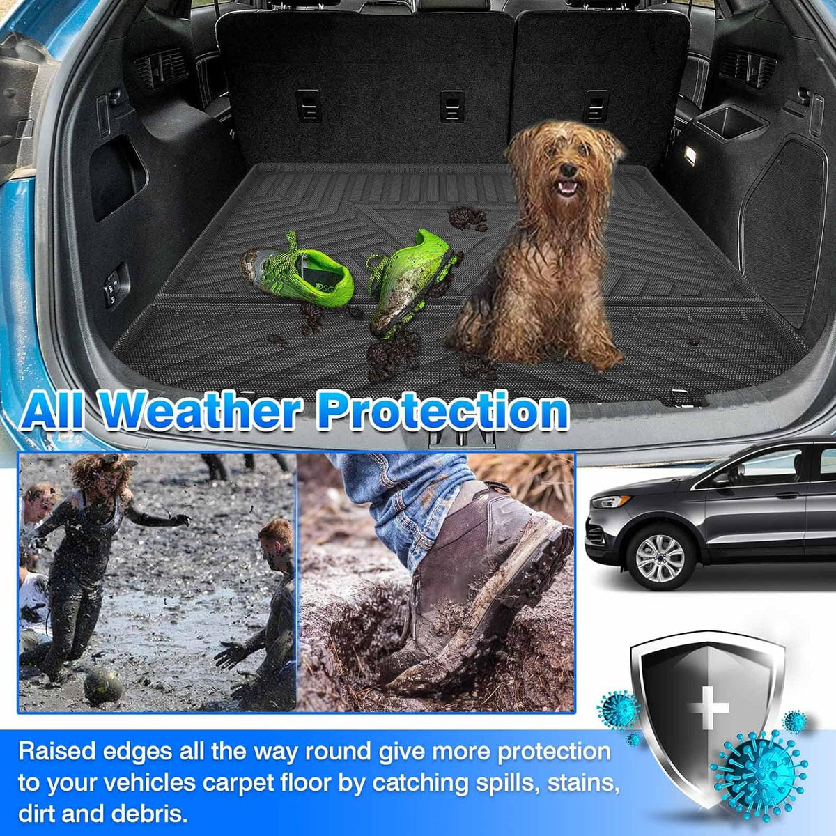 Cargo Liner Trunk Mat TPE Pack of 2 D6616