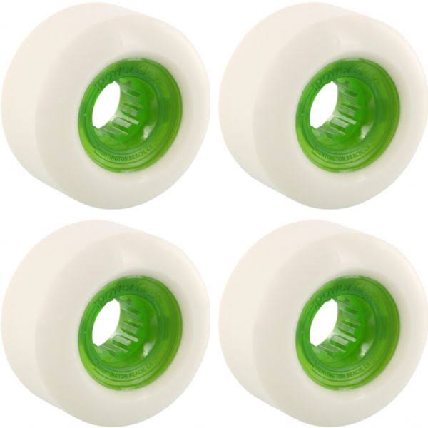 White / Clear Green 60mm 84B Skateboard Wheels (Set of 4) A1921