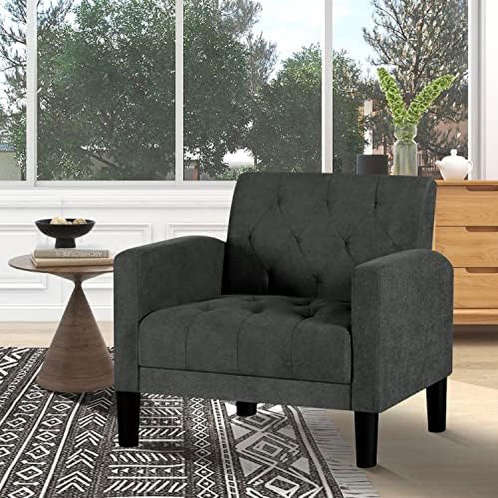 Light Grey Tufted Upholstered Accent Chair H679226