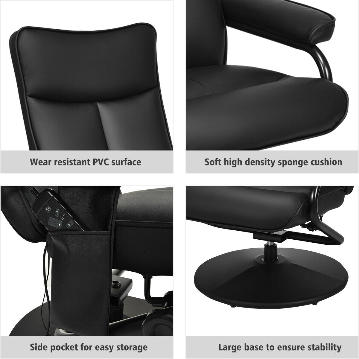 Swivel Massage Recliner with Ottoman R820