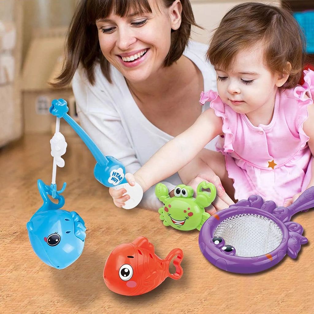 Mold Free Fishing Games Swimming Whales Water Table Pool Bath Toy for Toddlers R182986