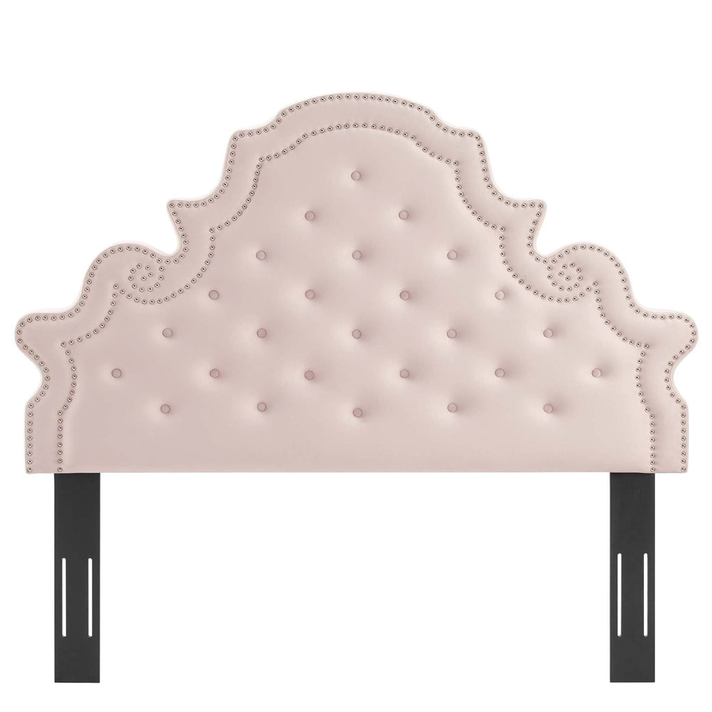 Tufted Dusty Rose Performance Velvet Twin Headboard S33865