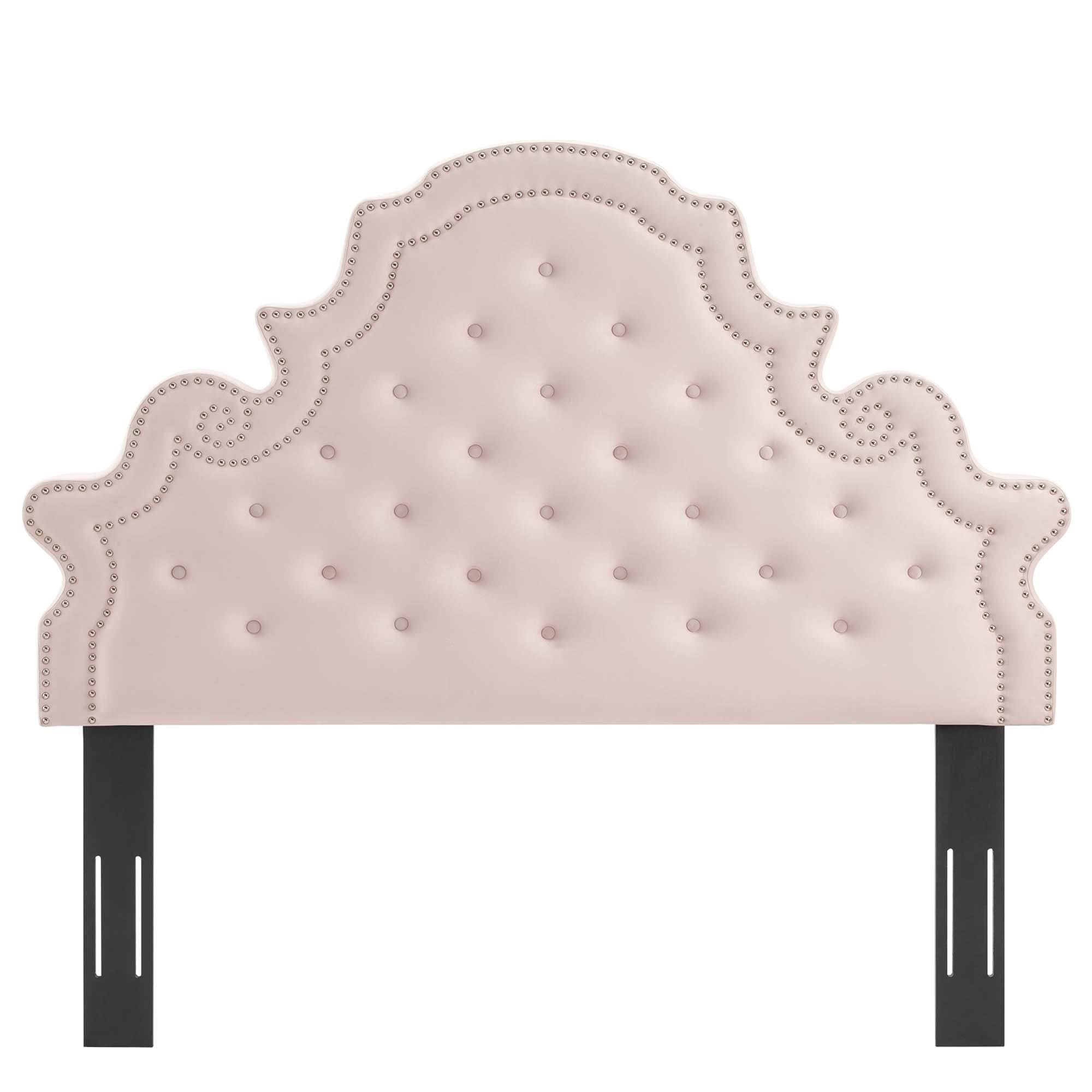 Tufted Dusty Rose Performance Velvet Twin Headboard S33865