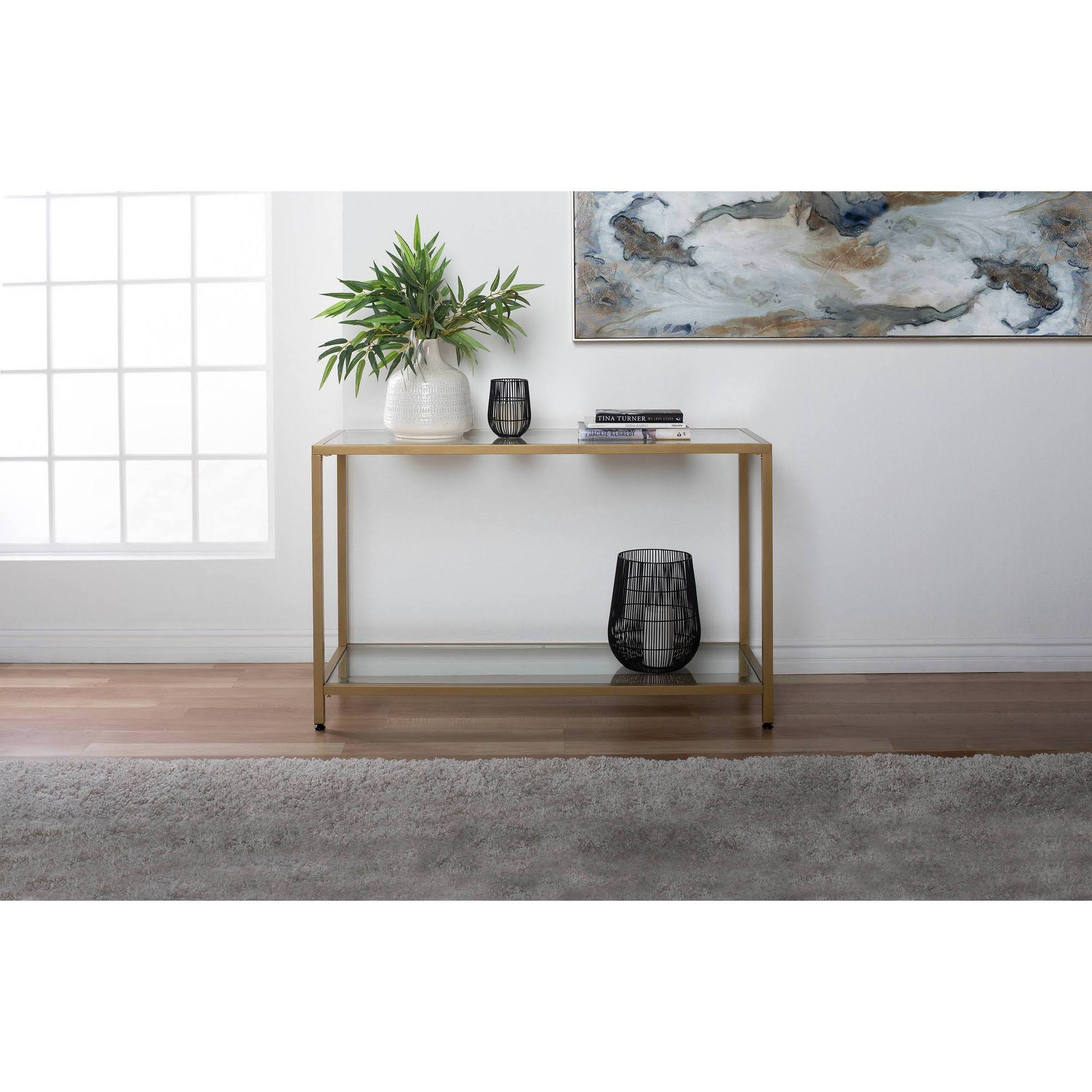 Gold Glass Console Table N24807