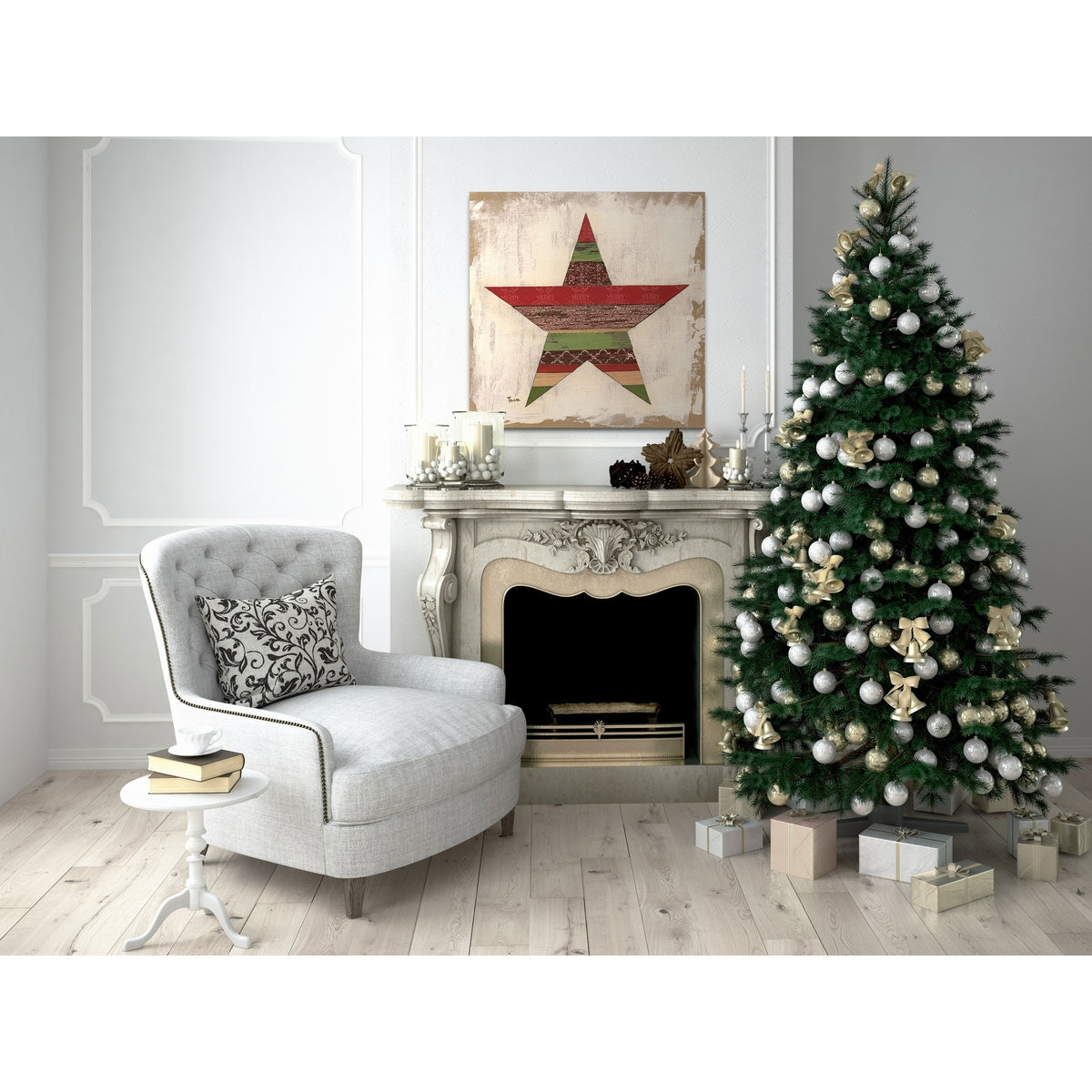 Christmas Star Gallery Wrapped Canvas 10x10 O107