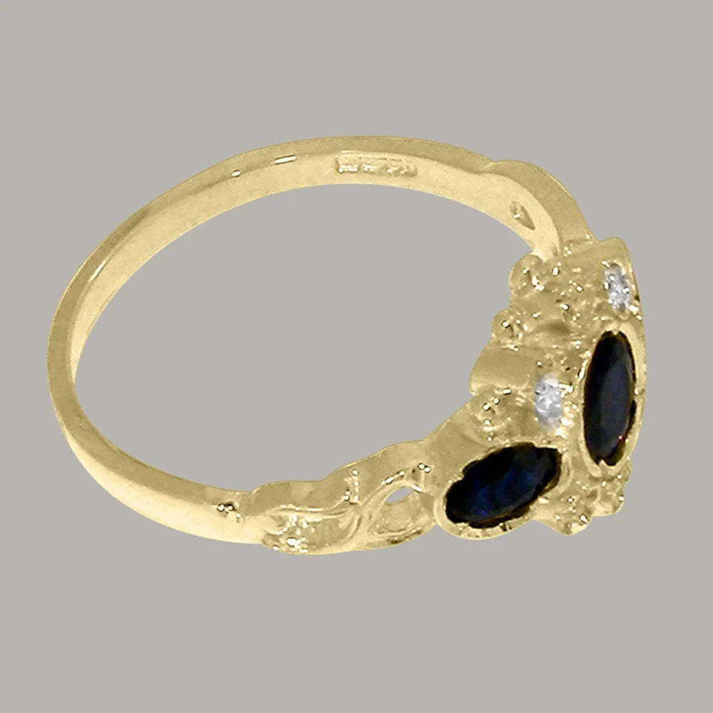 9k Yellow Gold Sapphire Diamond Ring A692879