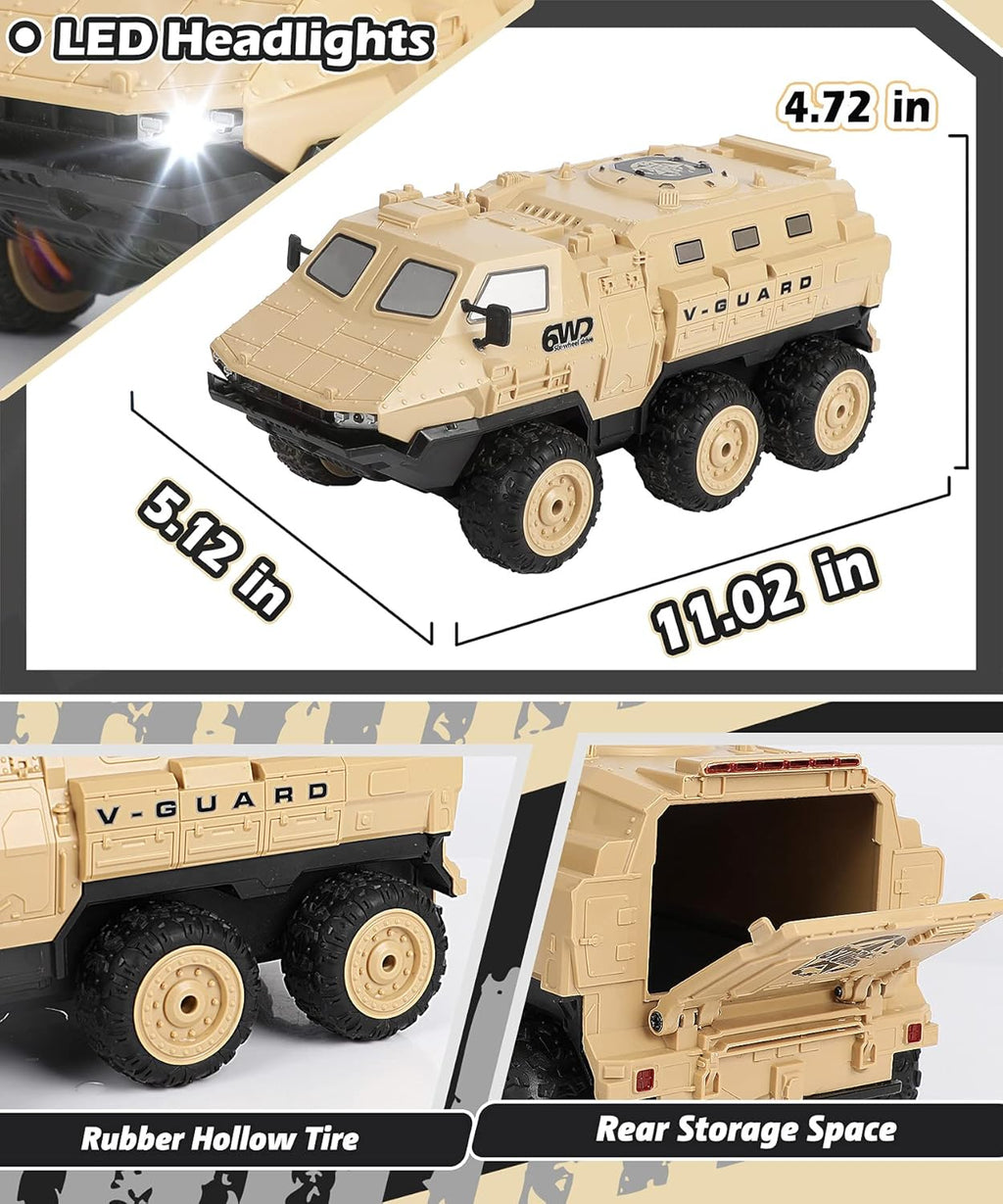 2.4 GHz 6WD RC Military Truck with 2 Batteries M512152