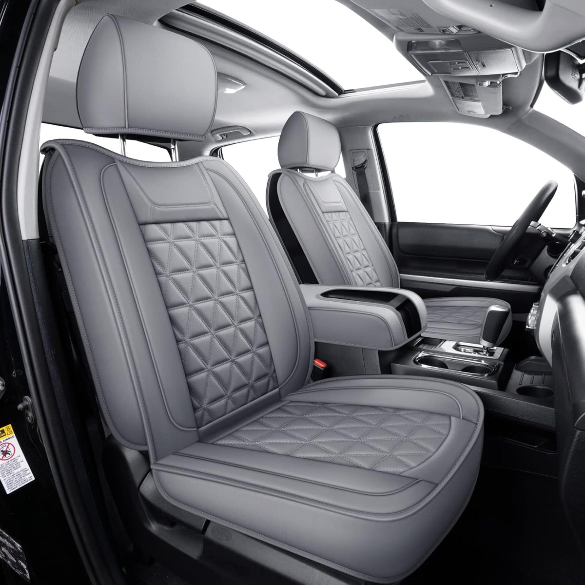 Black & Blue Water Proof Faux Leather Full Set Seat Covers K551373
