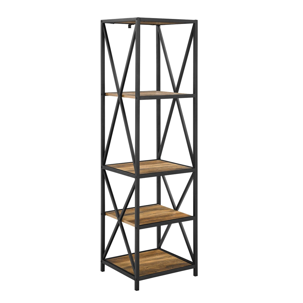 Rustic Oak Tower Bookshelf V132845