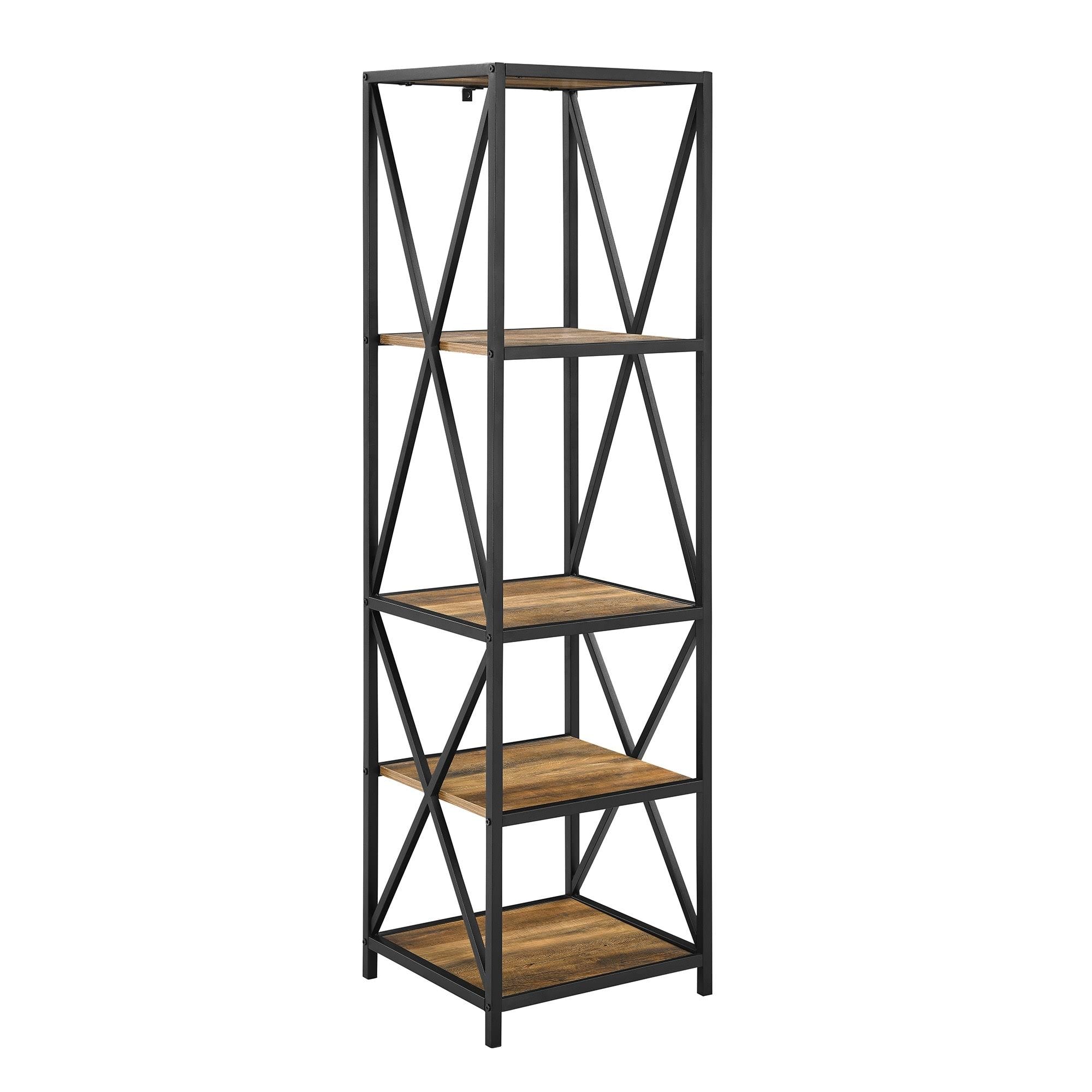 Rustic Oak Tower Bookshelf V132845