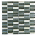 Gray Glass/Stone Rectangle Mosaic Tile B856537