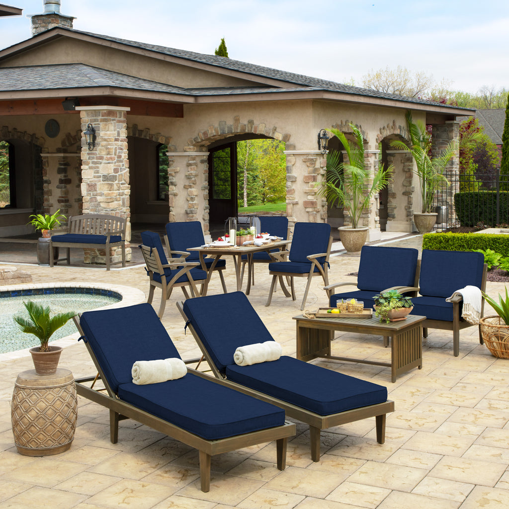 Sapphire Blue Outdoor Chaise Lounge Cushion 72 x 21 S48816