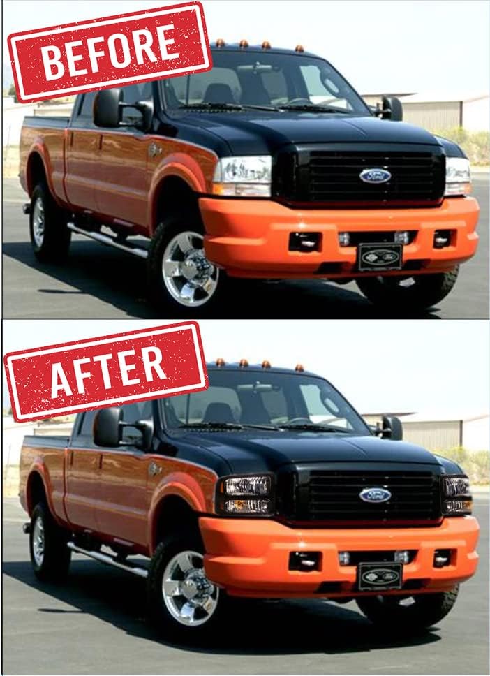Black Housing Halogen Headlights Compatible With Ford Super Duty 1999-2007 P342