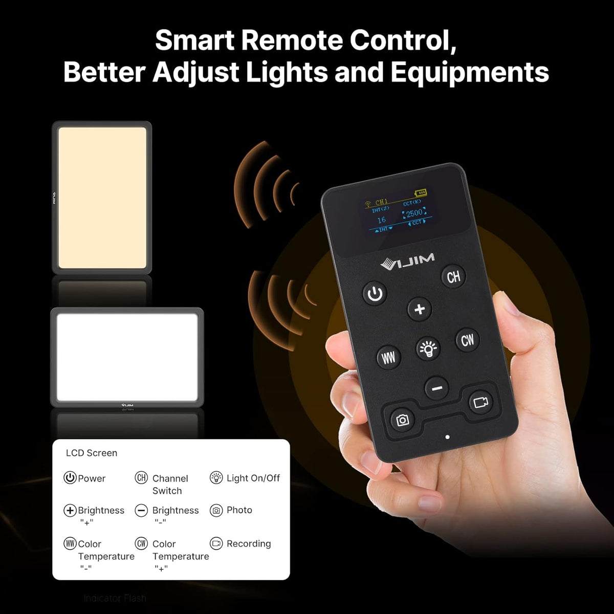 11in LED Key Light with Controller, 2500K-9000K Q1328