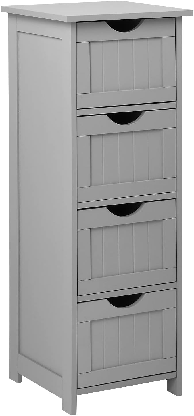 Espresso Wooden Bathroom Storage Cabinet with 4 Drawers A846