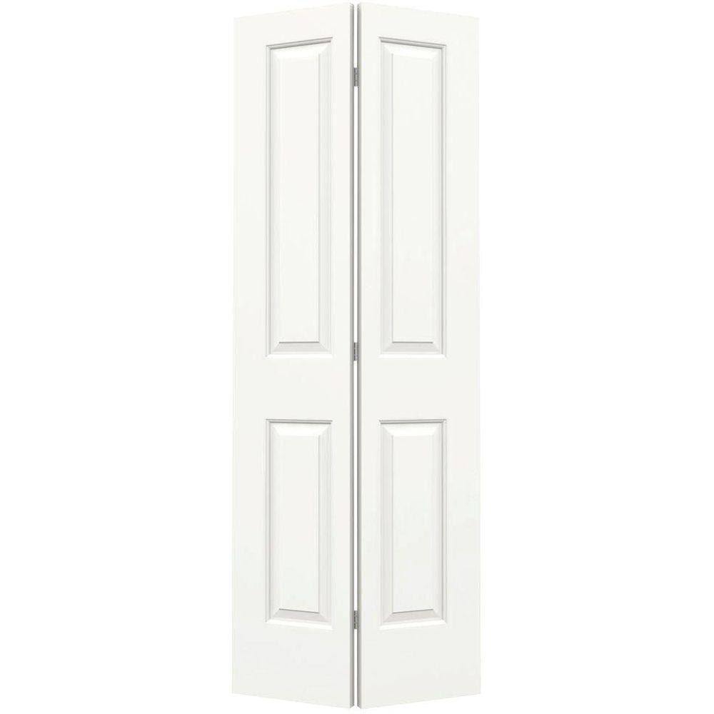 White Molded Composite MDF Closet Bi-Fold Door W54078
