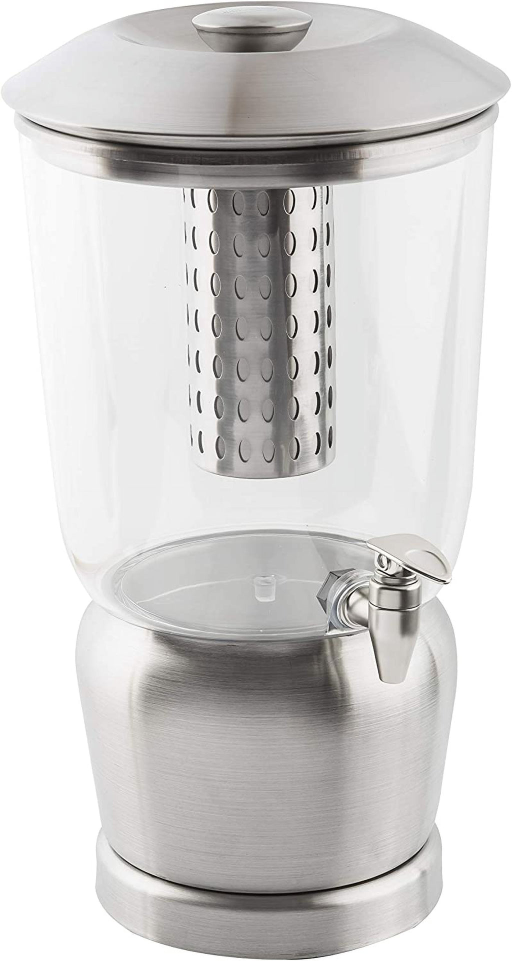 Gallon Drink Dispenser with Fruit Infuser & Stand, Tritan Stainless Steel Y4021