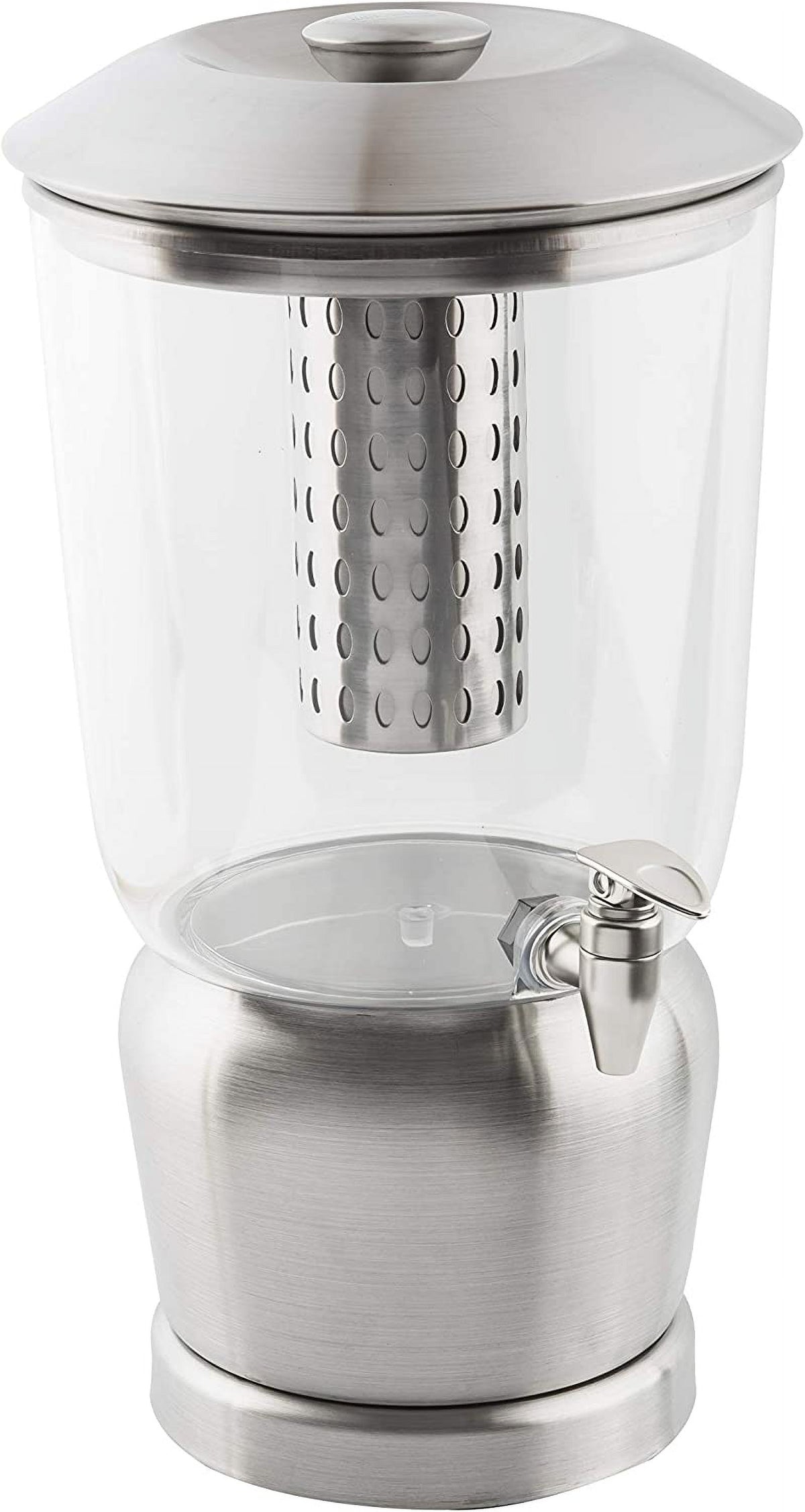 Gallon Drink Dispenser with Fruit Infuser & Stand, Tritan Stainless Steel Y4021