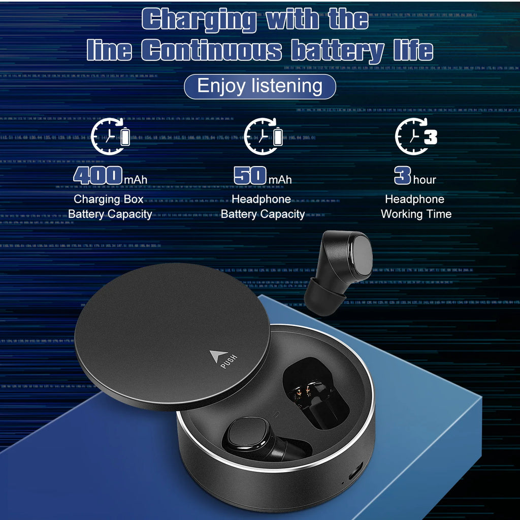 True Wireless Earbuds IPX5 Waterproof Touch Control with Mic - Black M631172