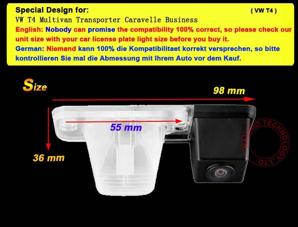 Waterproof Night Vision HD CCD License Plate Light Camera Rear View Backup Camera Pack of 2 K8426