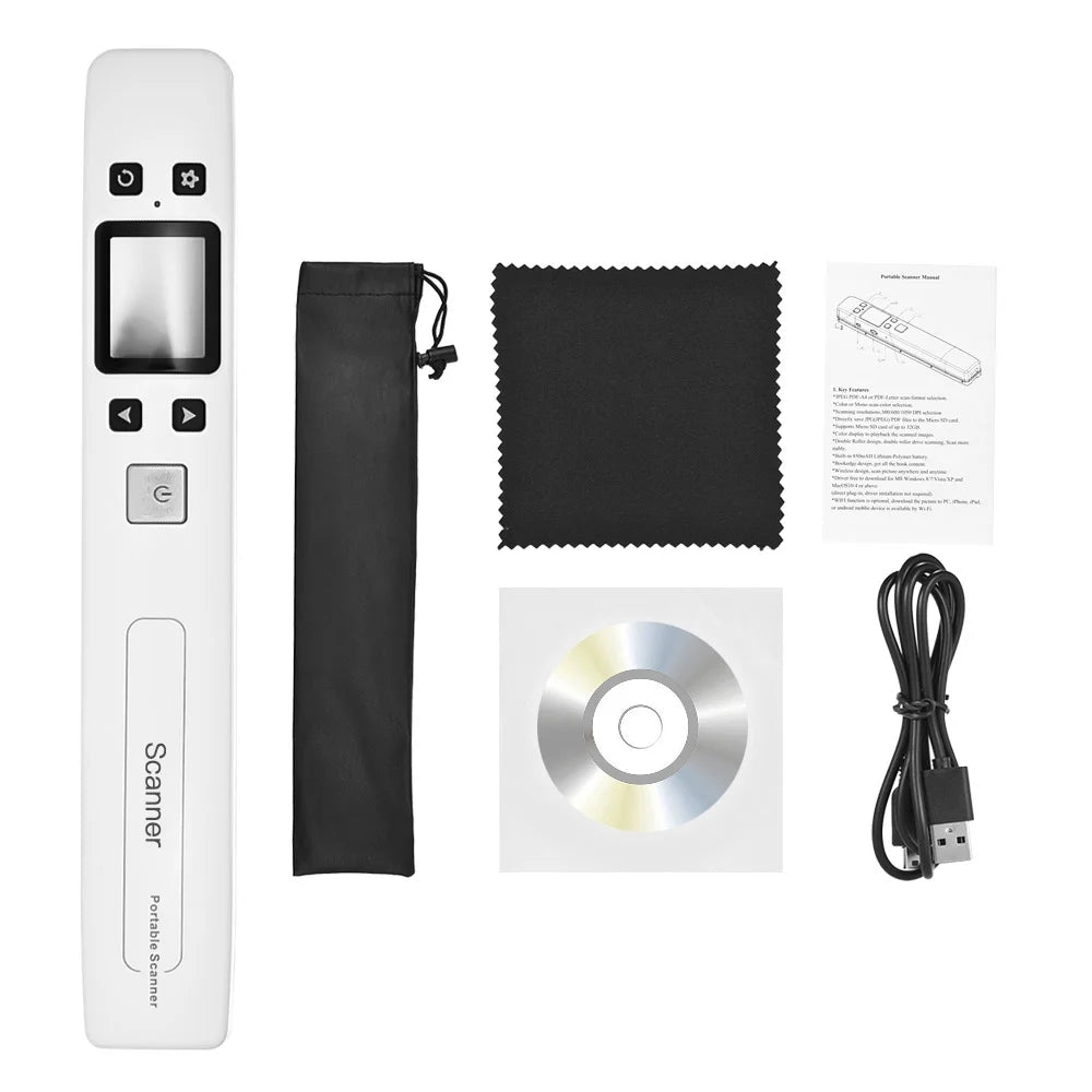 Portable Wand Document Scanner A4 Size 1050DPI LCD Display G315914
