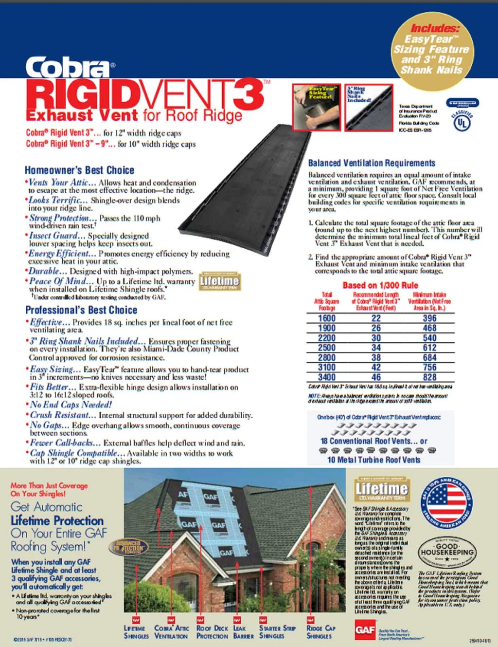 Black Plastic Roof Vent Case - Pack of 10 A773490