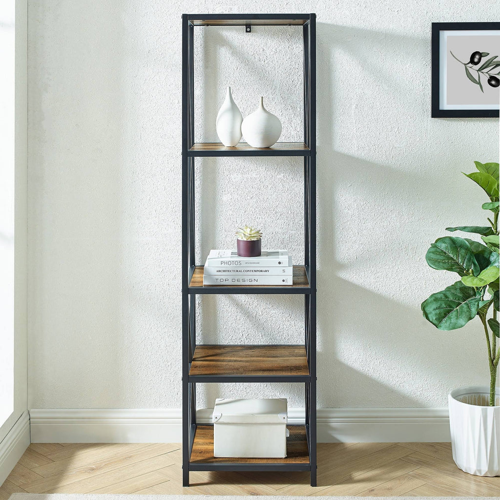 Rustic Oak Tower Bookshelf V132845