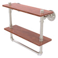 Satin Nickel Ironwood Shelf with Towel Bar S4276