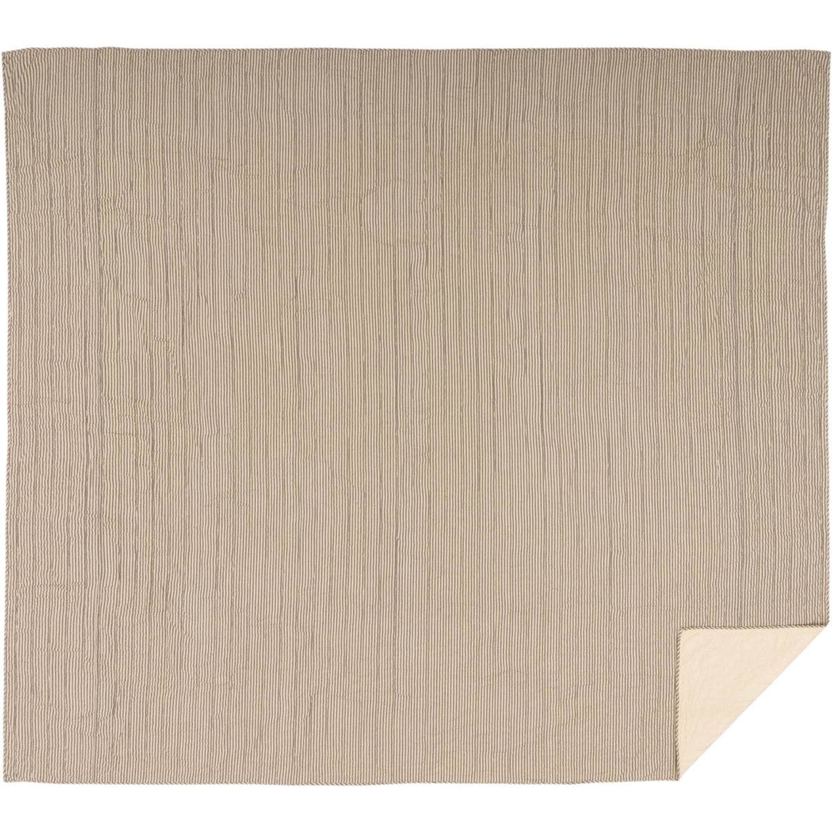 Red Ticking Stripe California King Quilt Coverlet X5743
