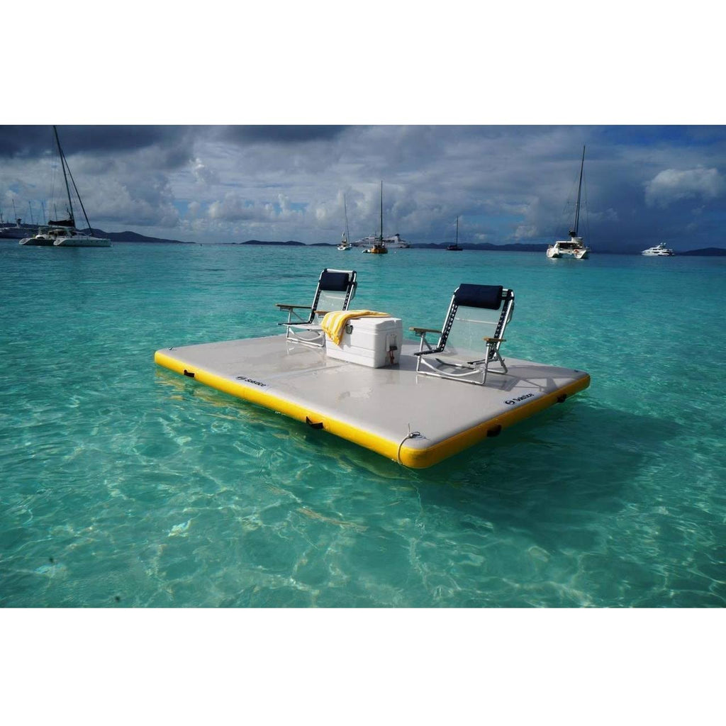 6-ft Yellow and White Inflatable Dock with Handles Z95688