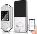 Smart Lock Deadbolt, Electronic Door Lock, Keyless Entry Door Lock, Satin Nickel I391