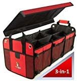 Red 3 Compartment SUV Trunk Organizer with Cover H976