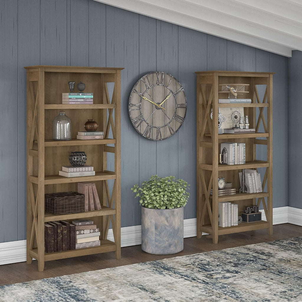 5 Shelf Bookcase Set, Reclaimed Pine V194
