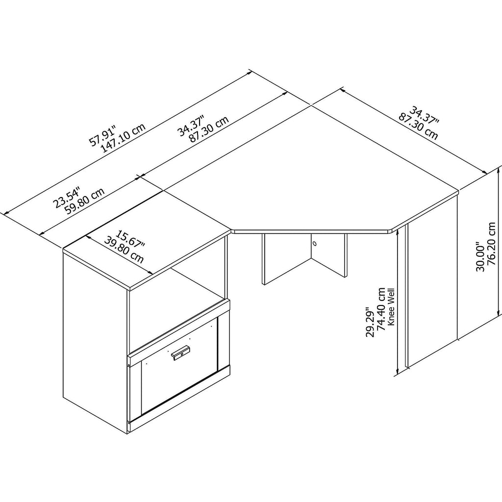 Corner Desk with Lateral File Cabinet G88442