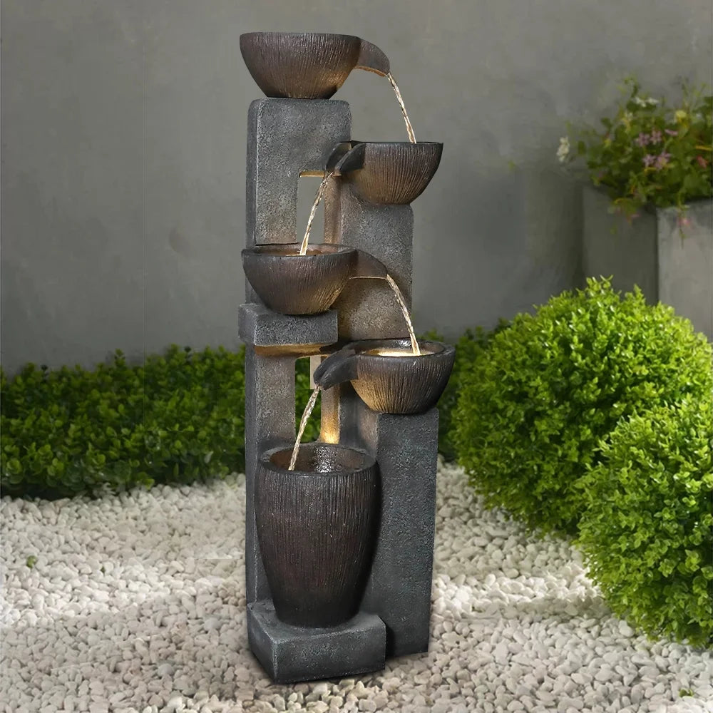 10" Outdoor 5-Tier Waterfall Fountain E8546
