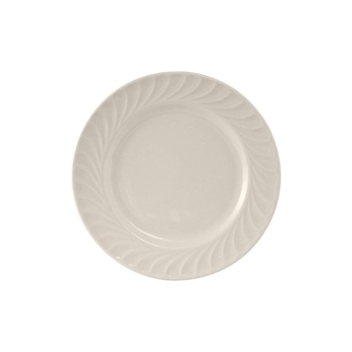 12 1/2 inch Embossed Plate in Eggshell White, Case of 12 H19684
