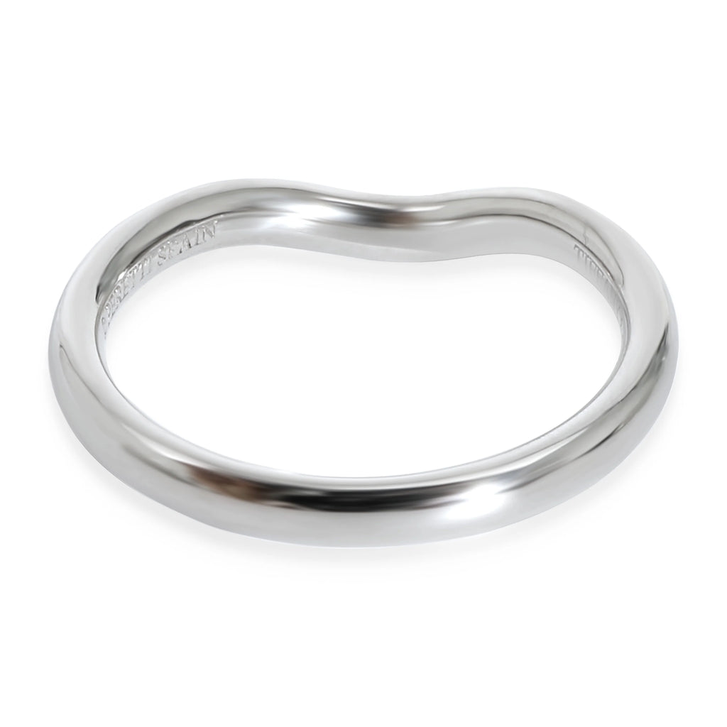 Platinum Curved Wedding Band 0.07 CTW A11044