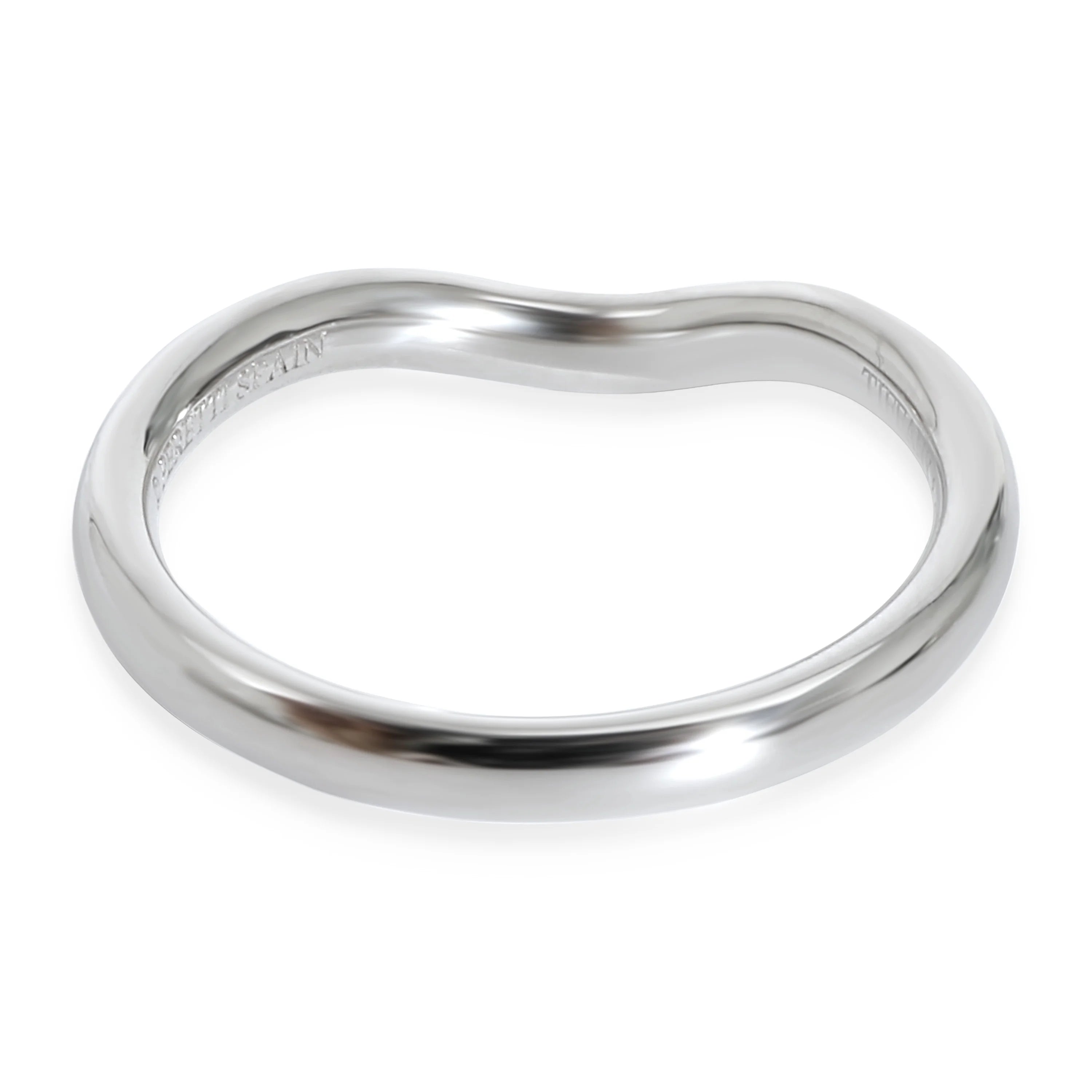 Platinum Curved Wedding Band 0.07 CTW A11044