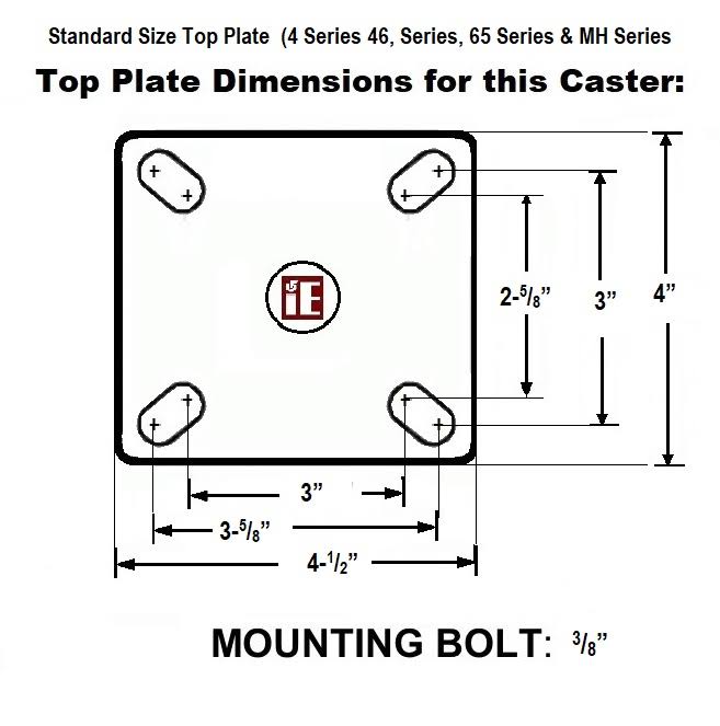 Casters with Black Rubber Wheel and Plate A6716