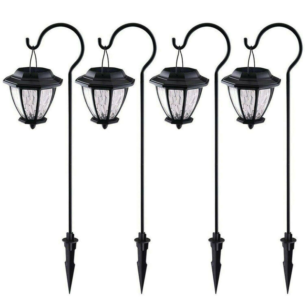Matte Black Outdoor Integrated LED Path Light with Hammered Glass Lens (4-Pack) Y605