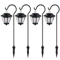 Matte Black Outdoor Integrated LED Path Light with Hammered Glass Lens (4-Pack) Y605